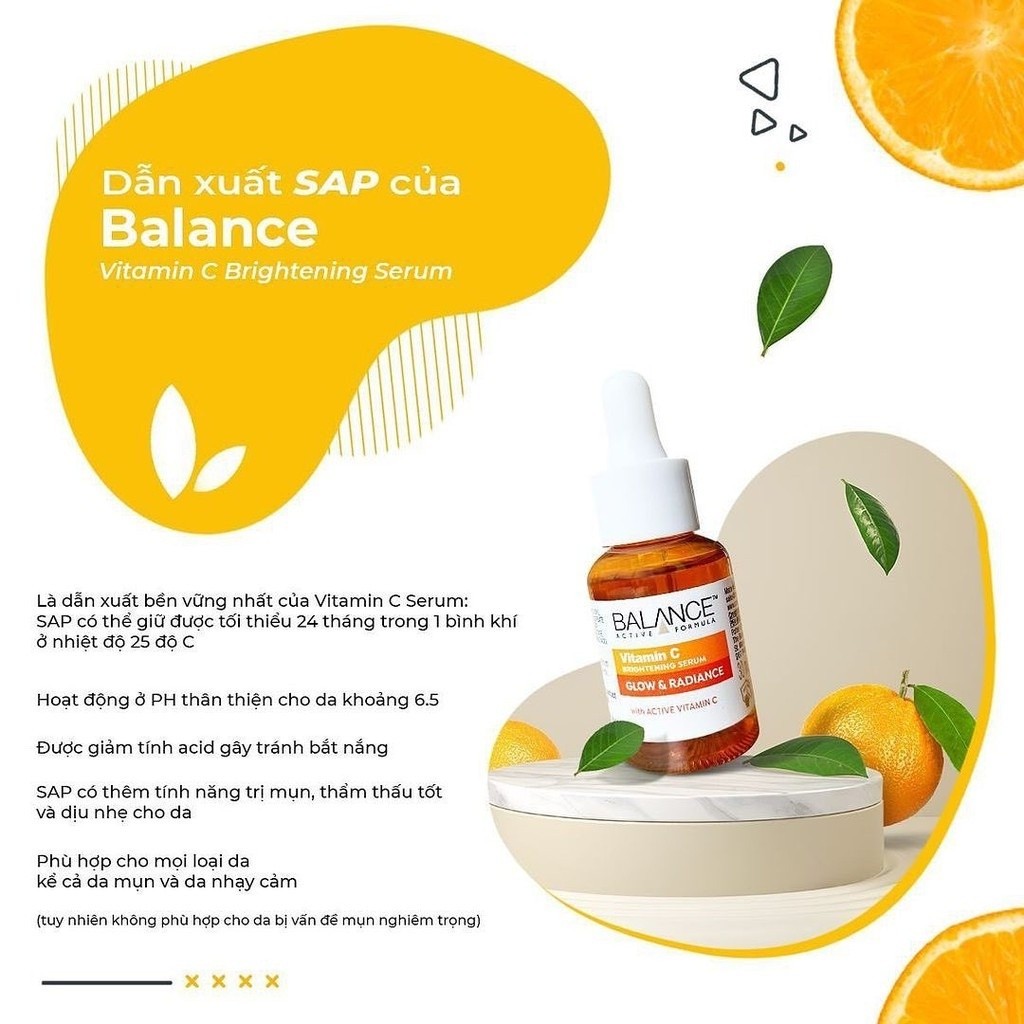 Serum Dưỡng Sáng Da, Mờ Thâm Balance Active Formula Vitamin C Brightening Serum Glow & Radiance 30ml