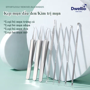 Bộ Dụng Cụ Lấy Mụn, Nặn Mụn Chuyên Dụng,Kim mụn hai đầu và kẹp mụn đầu đen,Làm bằng thép không gỉ