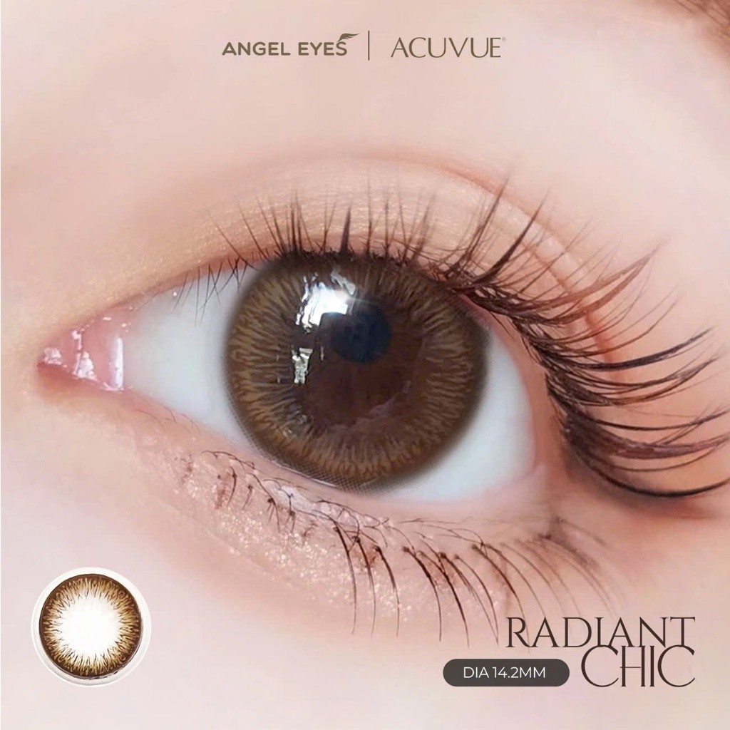 Kính áp tròng 1 ngày màu nâu tự nhiên Radiant Chic ACUVUE Define Angel Eyes có độ cận 0-9