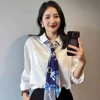 Dải Dài Khăn Lụa Nhỏ Hạt Điều Đầu Phù Hợp Với Cao Cấp Mỏng Phong Cách Xuân Thu Phong Cách Phù Hợp Với Áo Sơ Mi Ruy Băng Phong Cách Tóc Streamer