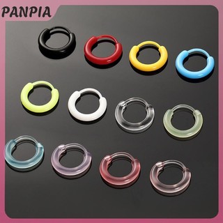 PANPIA-10 Chiếc Nhiều Màu Sắc Nhựa Vòng Bông Tai Dễ Thương Nhỏ Bông Tai Dành Cho Nữ Bé Gái Đơn Giản Đa Năng Khóa Tai Phụ Kiện Trang Sức Quà Tặng
