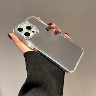 Ốp Điện Thoại Kim Cương Sáng Bóng Thời Trang Cho iPhone 16 15 14 13 Pro Max 16 15 14 Plus 16E Gương Acrylic Cứng Chống Sốc Vỏ
