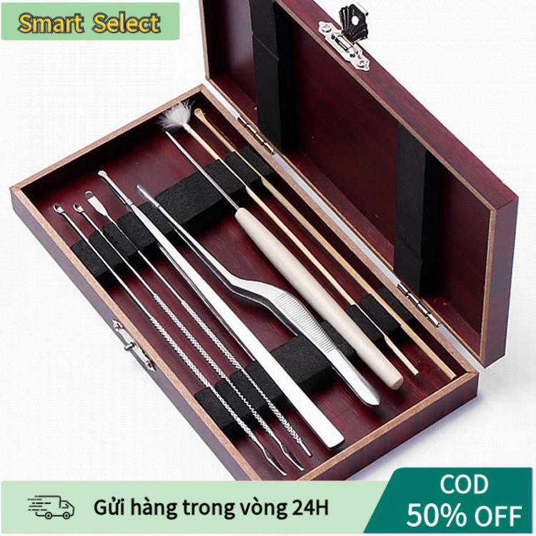 【COD】Bộ Lấy Ráy Tai 8 Món Cao Cấp, Chuyên Dụng Cho Salon, Nhíp Gắp Ráy Tai, Móc Ráy Tai Inox, Hộp Đựng Tiện Lợi Sang Trọ