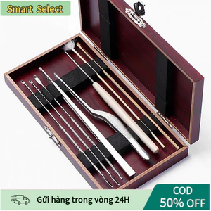 【COD】Bộ Lấy Ráy Tai 8 Món Cao Cấp, Chuyên Dụng Cho Salon, Nhíp Gắp Ráy Tai, Móc Ráy Tai Inox, Hộp Đựng Tiện Lợi Sang Trọ