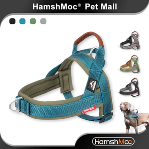HamshMoc Dây nịt an toàn cho thú cưng Áo có đệm phản quang Tay cầm thoải mái có thể điều chỉnh cho tất cả các chú chó