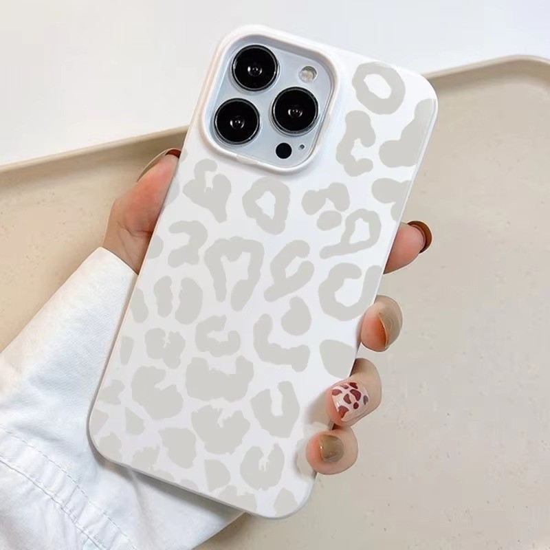 Ốp Điện Thoại In Hình Da Báo Xám-Trắng Cho iPhone 13 11 12 14 15 16 Pro Max 16E 14 15 Plus Mềm TPU Silicon Chống Sốc