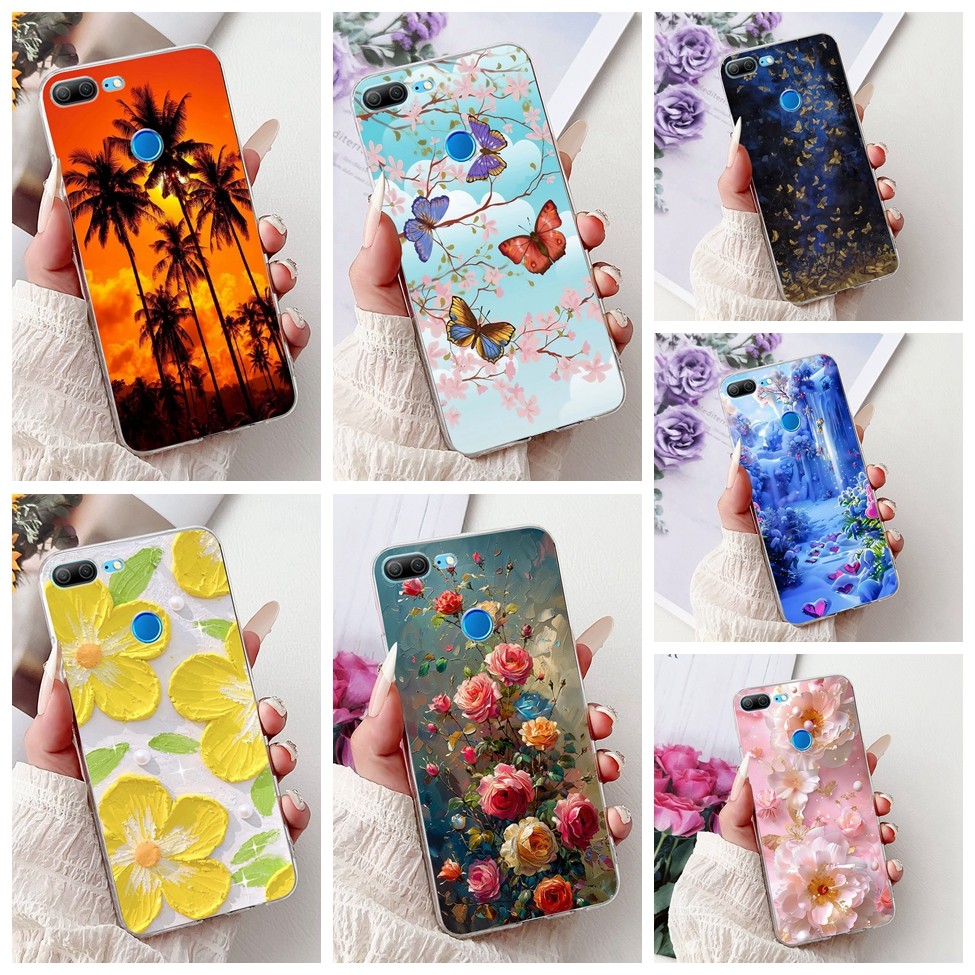 Ốp lưng Honor 9 Lite LLD-L21 Trong suốt Thẩm mỹ Mèo dễ thương Thời trang Sơn hoa Mặt sau Honor 9Lite Vỏ điện thoại LLD-L31 LLD-L11