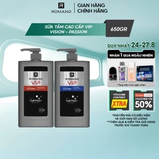Sữa tắm nam cao cấp Romano VIP mạnh mẽ bí ẩn Passion / Vision 650g