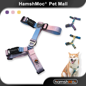 HamshMoc Dây nịt ngực thú cưng Phân phối tác động Kẹp phát hành nhanh Kiểm soát kích thước trượt Nhẫn kim loại đôi Chống rách