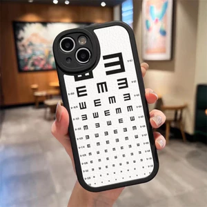 DY-3 Y Tế Thị Giác Mắt Biểu Đồ Ốp Lưng Điện Thoại Iphone 16 17,15 14 Pro Max 13 12 11 Mini Xs Puls Da Cừu Silicon Bao