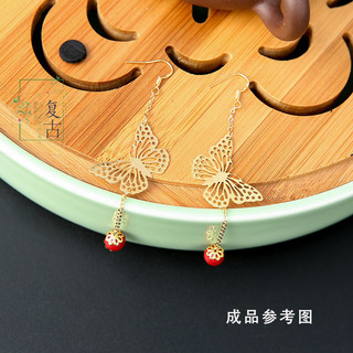 Tự Làm Handmade Phụ Kiện Trang Sức Thật Mạ Vàng Bảo Quản Màu Lá Lông Bướm Ngựa Chuồn Bông Tai Bông Tai