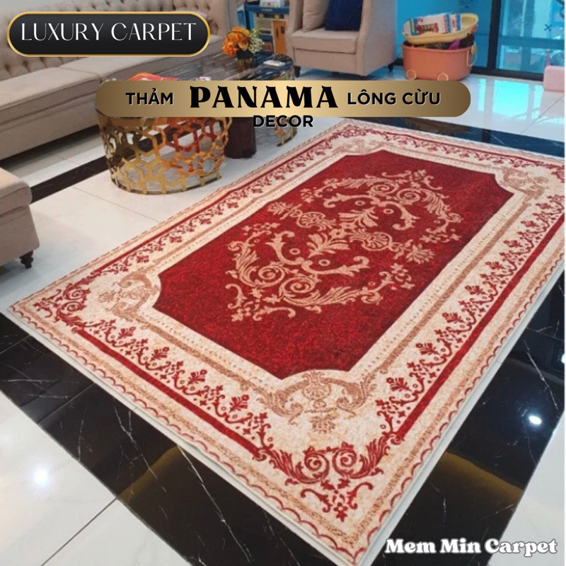 Thảm Panama Lông Cừu Cao Cấp Họa Tiết Sang Chảnh, Làm Cho Căn Nhà Thêm Trang Trọng - MemMinCarpet - THP46