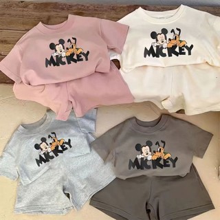 (1-10Y) Mùa Hè Phong Cách Mới Bé Trai Tay Ngắn Hoạt Hình Thường Ngày Mickey Quần Áo Trẻ Em Bộ Đồ Hai Mảnh Trẻ Em Phiên Bản Hàn Quốc Bộ Đồ Thời Trang