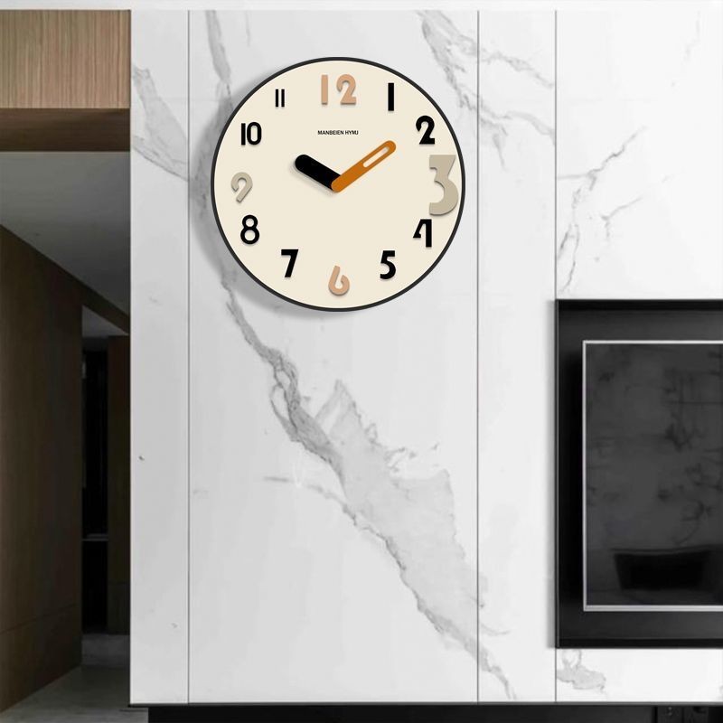 Pháp Phong Cách Kem Đồng Hồ Treo Tường Phòng Khách Đồng Hồ Treo Tường Đơn Giản Đồng Hồ Treo Tường Nhà Tròn Im Lặng Đồng Hồ Phòng Ngủ Cho Trang Trí Phòng Khách