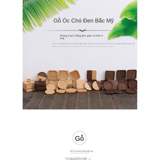 Trang Trí Nhà Cửa Gỗ Coaster Đen Quả óc chó Trà Coaster Tấm Cách Nhiệt Sáng Tạo Vuông Tròn Gỗ Chắc Chắn Coaster
