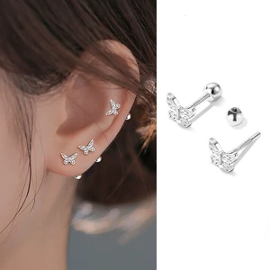 🌸chiosala02.vn🌸1 Đôi Bông Tai Bạc Sterling 925 Hình Bướm Xoắn Ốc