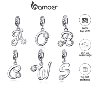 Mặt vòng cổ BAMOER 26 chữ cái tiếng Anh bằng bạc 925 SCC1183