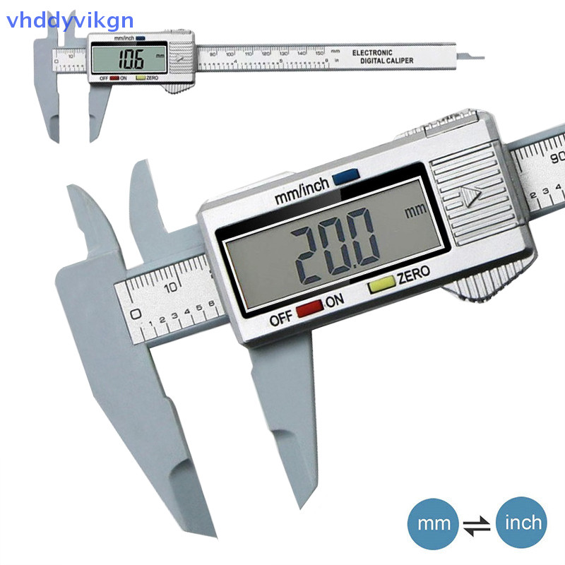 Vhdd 0-150mm Màn hình kỹ thuật số điện tử Vernier Caliper Mặt số sợi Carbon Vernier Caliper Đo thước kỹ thuật số VN