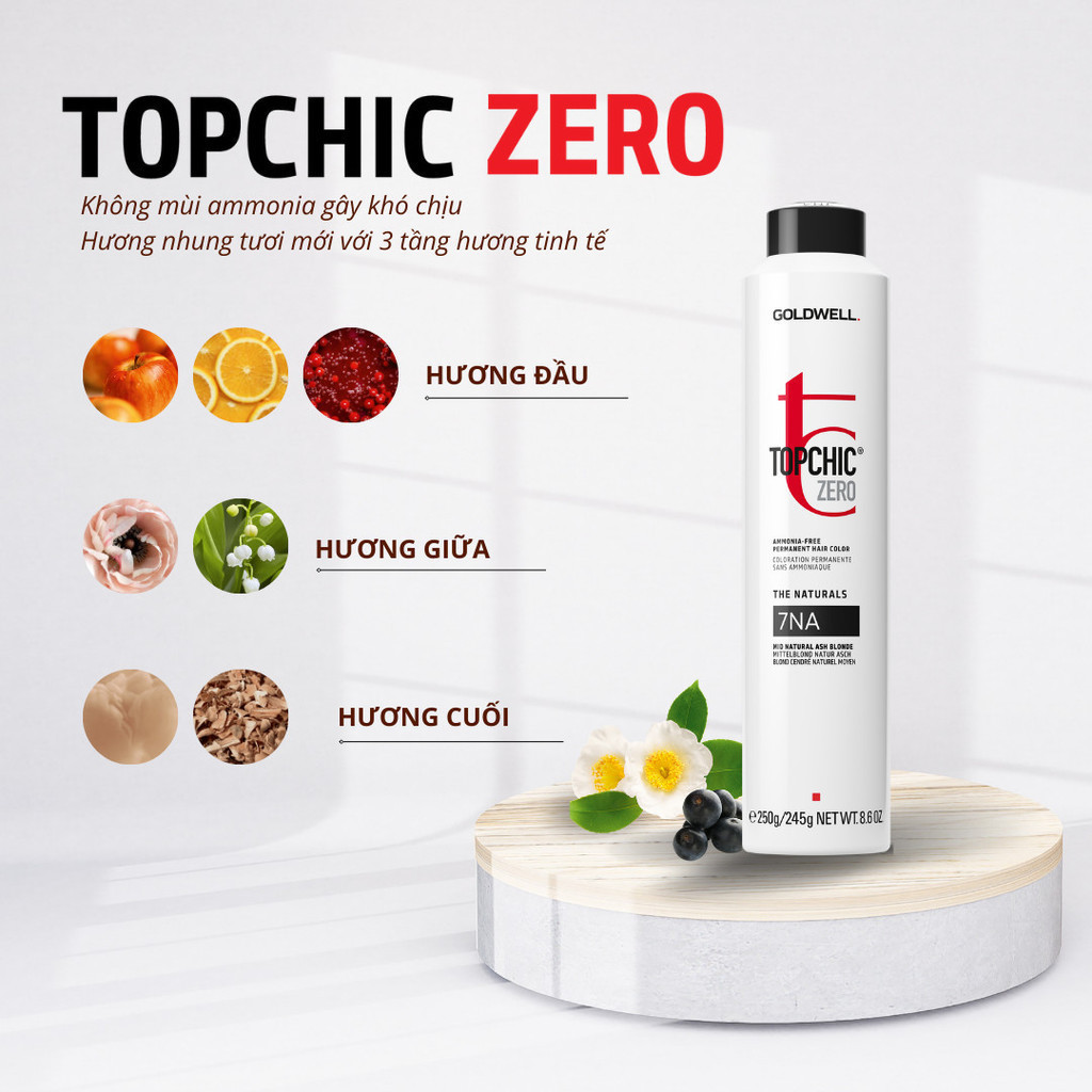 Kem nhuộm thiên nhiên thuần chay Goldwell Topchic No Zero Ammonia Free ...