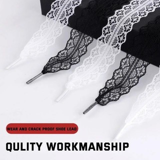 Ren bện dây giày 2.9cm rộng, kiểu phẳng lạ mắt, đen/trắng, dài 1 sợi, dùng cho ba lê/thể thao/giày tập luyện