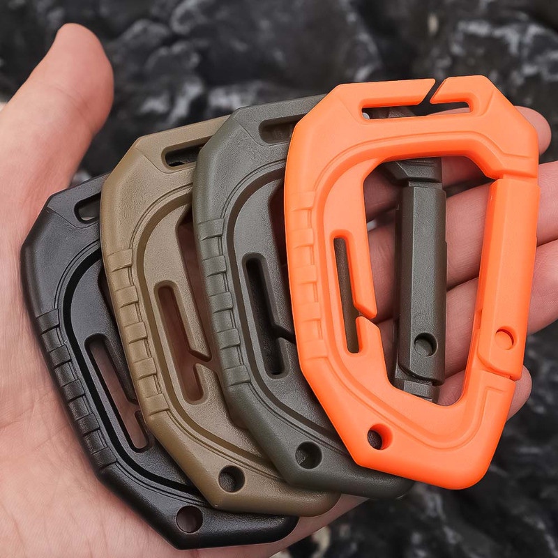 1 / 5 Khóa leo núi - Carabiner du lịch đi bộ đường dài ngoài trời - Hình chữ S, Hình chữ D - Đa năng, bền bỉ - Dành cho ba lô, chai nước, chìa khóa - Móc dây chống gió lều