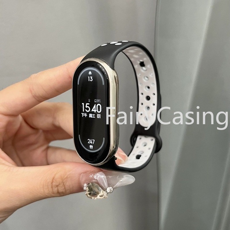 Dây đeo thay thế TPU silicone thoáng khí cho Xiaomi Mi Band 9/8/7/6/5/4/3 NFC