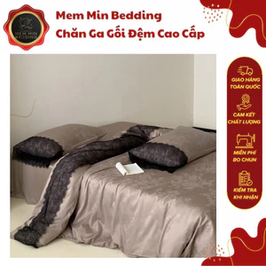 Bộ Chăn Ga Gối Cotton 40s Dệt Tinh Tế Phối Viền Ren Sang Trọng - MemMinbedding Luxury