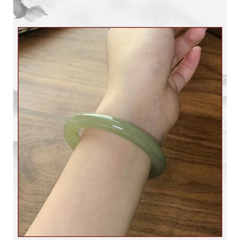 Vòng tay lục lam cổ xanh hồ Vòng tay thanh tròn cổ điển Vòng tay nữ
