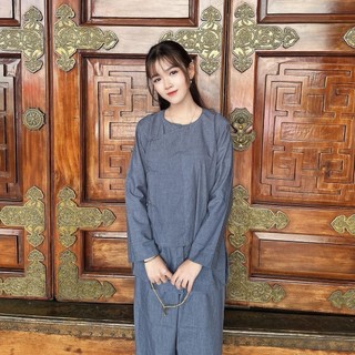 Vạt hò tixi cao cấp nút thắt, set đồ nộ nữ thời trang pháp phục Áo