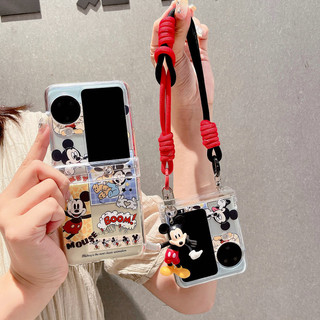 Ốp điện thoại gấp cho Oppo Find N2 N3 Flip Funny Mickey Doll Rope Vỏ điện thoại TPU cứng