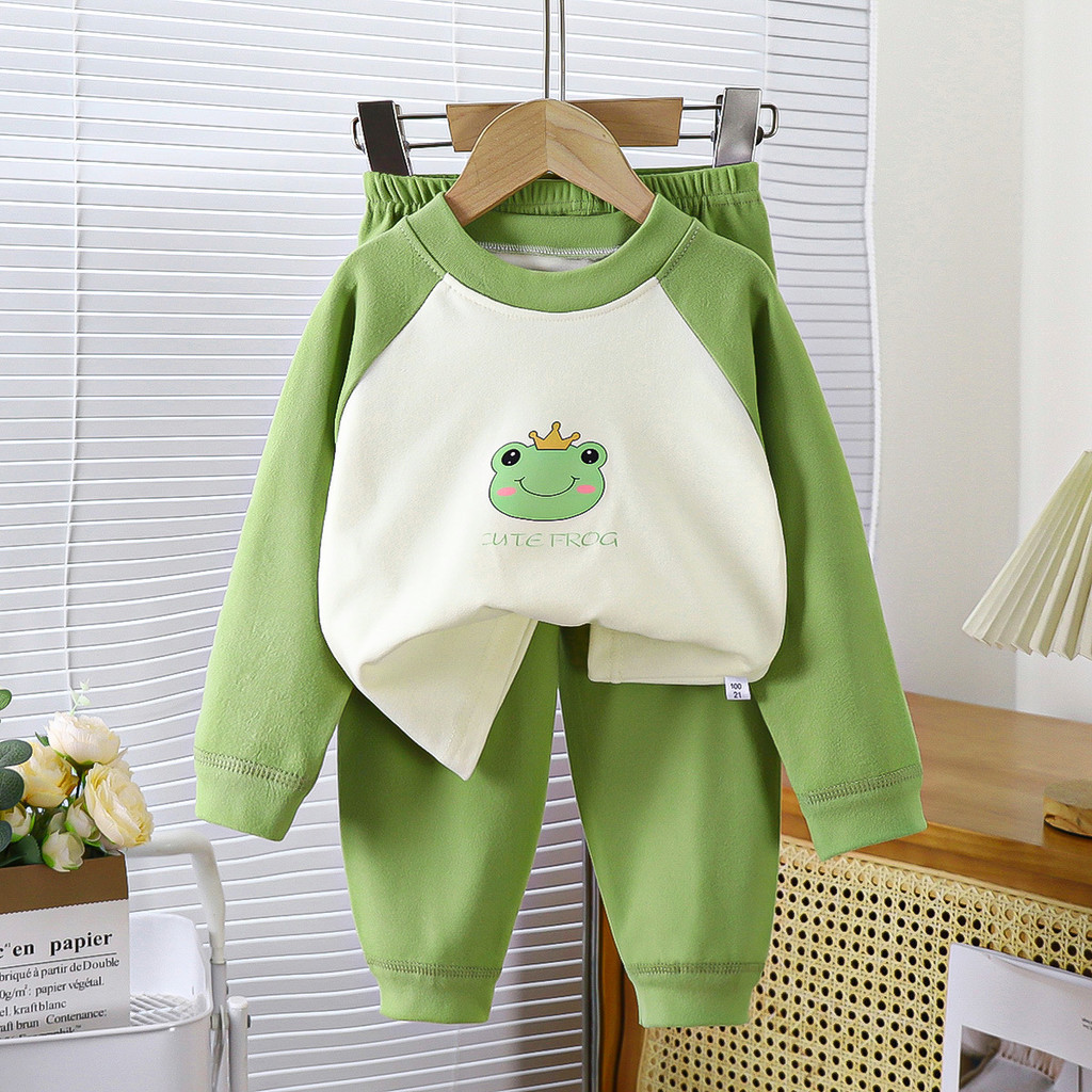 Trẻ Em Mùa Thu Quần Áo Dài Bộ Ấm Dày Đáy Bé Trai Bé Gái Đức Nhung Raglan Quần Lót 90-160 Kích Thước T13I