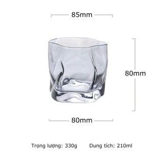 Cốc thủy tinh decor uống nước sáng tạo cốc xoắn, ly thuỷ tinh uống whisky cao cấp  SUNND