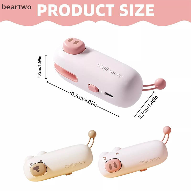 < Beartwo > Máy niêm phong nhỏ Máy niêm phong túi 2 trong 1 cầm tay Túi ăn nhẹ Máy niêm phong nhiệt Máy niêm phong túi thực phẩm cầm tay Dụng cụ nhà bếp Đẹp