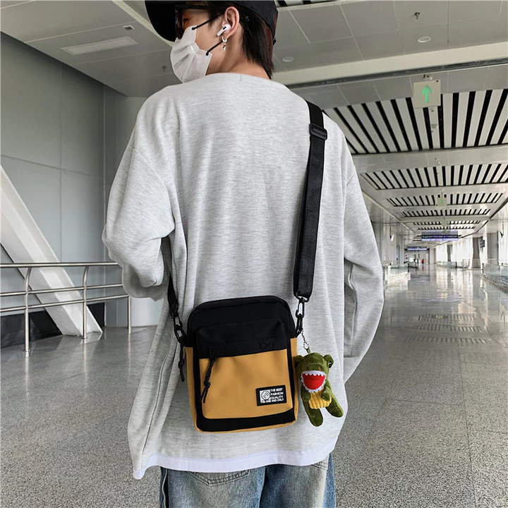 Túi đeo chéo nam Túi đeo vai nhỏ hợp thời trang Túi đeo chéo điện thoại di động mát mẻ thông thường Túi vuông nhỏ hợp thời trang Túi đeo vai thương hi – 4