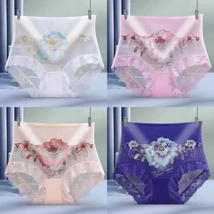 4 chiếc sexy phụ nữ cộng với kích thước panty thêu ren siêu mỏng panty