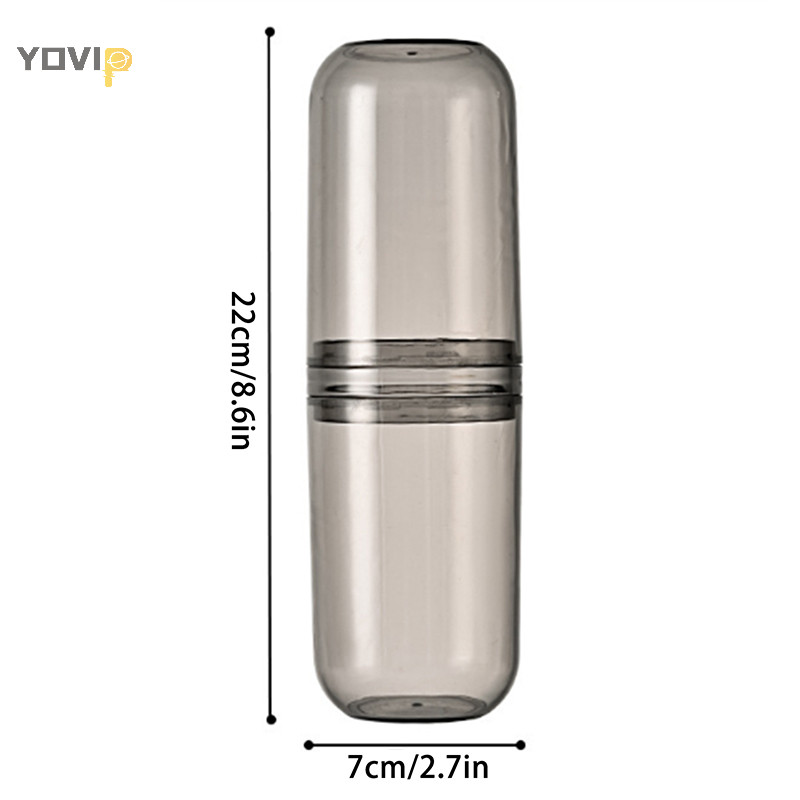 Yovip Kem Đánh Răng Trong Suốt Đựng Bàn Chải Đánh Răng Du Lịch Phòng Tắm Tổ Chức Di Động Cốc Rửa Hộp Bảo Quản Bàn Chải Nhựa Nước súc Miệng VN