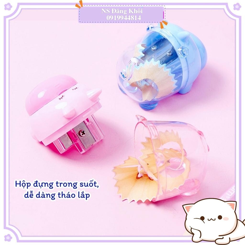 Ảnh Gọt bút chì, chuốt bút chì hoạt hình, nhỏ gọn tiện lợi cho học sinh - Lưỡi thép không gỉ, sắc bé 1