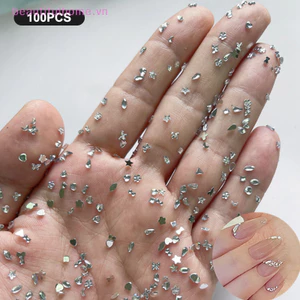 100 Chiếc Móng Tay Nghệ Thuật Nhỏ Mặt Sau Móng Tay Ch Kim Cương Giả Pha Lê Hình Đặc Biệt Móng Tay Nghệ Thuật Trang Trí Đá [Làm Đẹp]