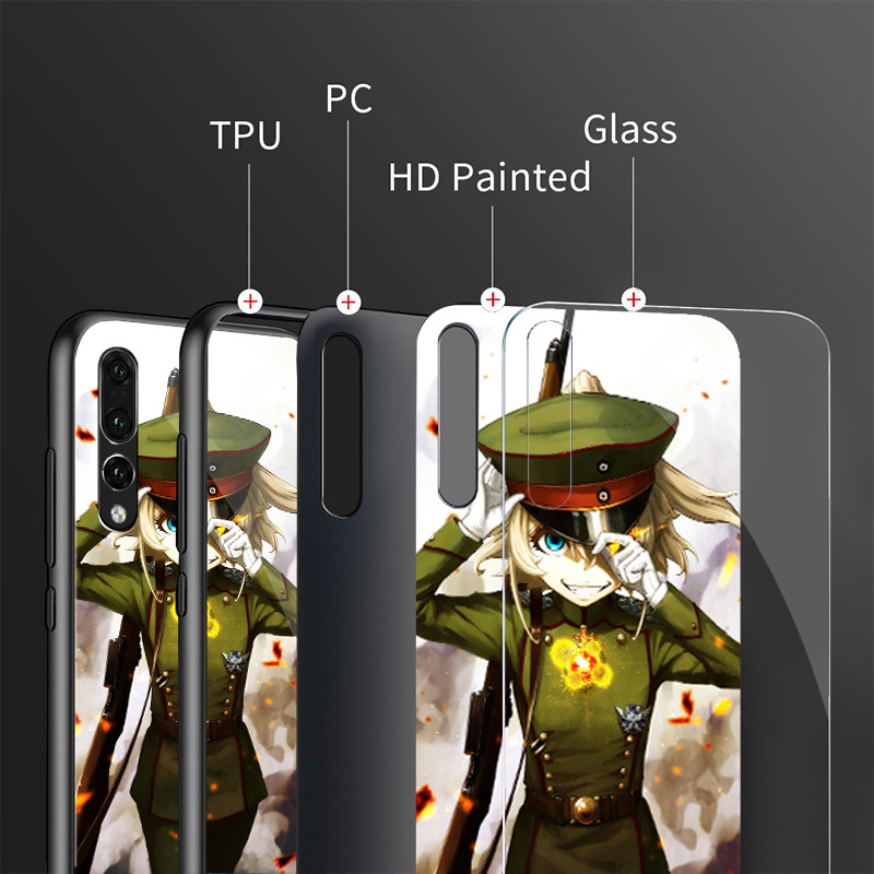 Youjo Senki - Saga Of Tanya The Evil Kính Cường Lực Ốp Lưng Điện Thoại IPhone 15 14 13 12 11 Pro XS Max Plus Mini X XR 8 7 6s SE2 / 3 Cover