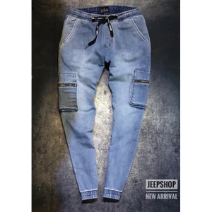 Quần Jogger Jean_túi hộp_co giãn_bo chân