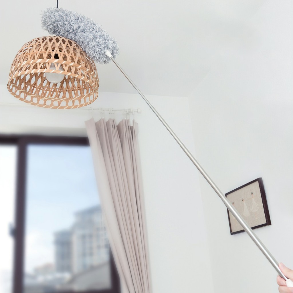 Chổi Quét Trần Nhà Bằng Sợi Cán Dài Xếp Gọn 2m8 - Chổi Quét Bụi Đa Năng Rút Xoay 360 Độ FE123
