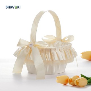 Giỏ hoa cưới Giỏ hoa Satin cho sự kiện kỷ niệm kỷ niệm