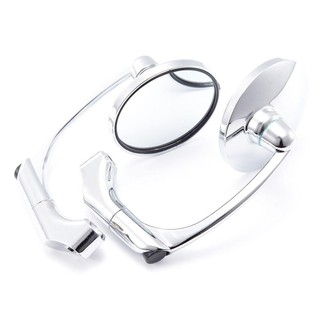 Jkdesign Gương chiếu hậu xe máy, Cần uốn cong Gương chiếu hậu lồi, Phụ kiện xe máy tròn màu bạc cổ điển phổ thông