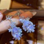 Hoa Bướm Mới Giọt Nước Zircon Ánh Sáng Sang Trọng Thời Trang Bạc Bông Tai Kim