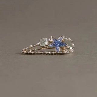 Mauropoli [Hàng có sẵn] Haihai Zhumeng ~ Kẹp tóc sao biển dễ thương Fairy Blue Side Duckbill Clip Bangs Tóc gãy Kẹp tóc nhỏ phù hợp cho nữ