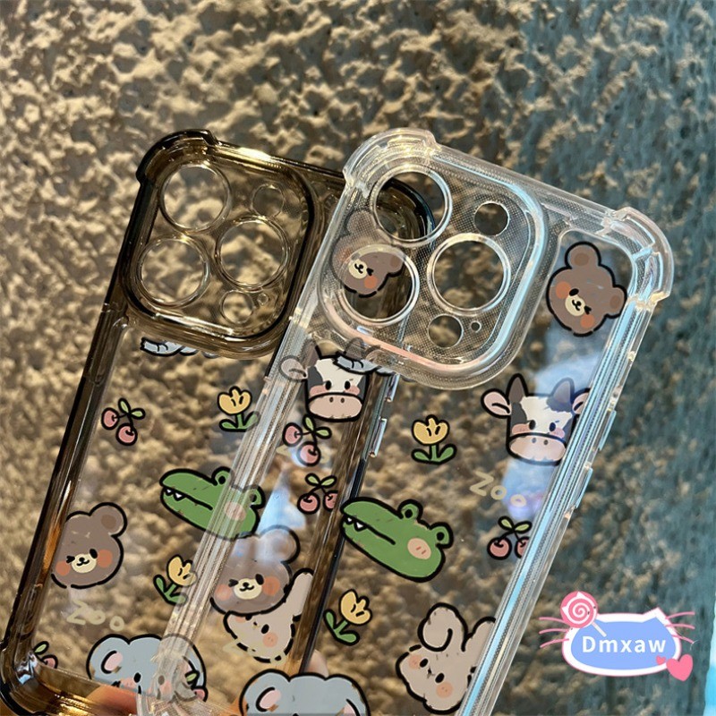Vỏ động vật hoạt hình cho Google Pixel 11 10 10A 9A 9 Pro XL 8 Pro 8A 7 Pro 7A 6 Pro 6A 5G 4G Vỏ điện thoại Vỏ chống sốc bốn mặt ngộ nghĩnh