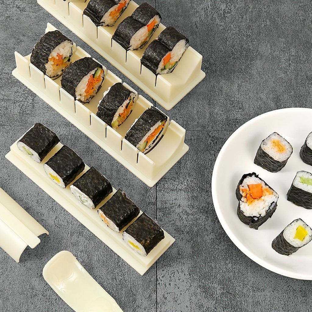 Khuôn nhựa làm cơm cuộn sushi kimbap hình tròn, hình vuông, trái tim FE123
