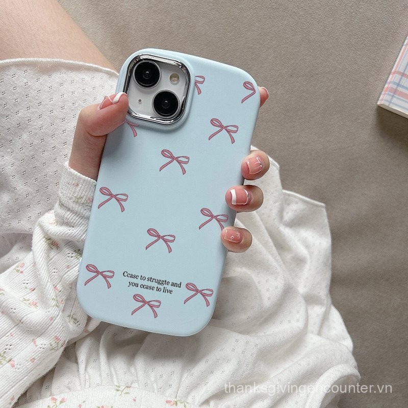 Ốp lưng hình nơ màu hồng hoạt hình toàn màn hình cho OPPO RENO 2F 4 Pro 5 5F 6Z 5g vỏ mềm mạ kim loại 0tyj