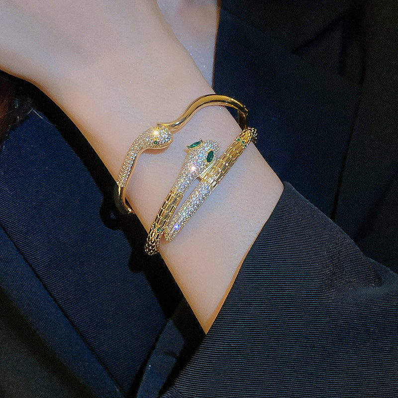 Vòng tay rắn zircon mạ vàng thời trang thiết kế châu Âu và Mỹ Vòng tay ...
