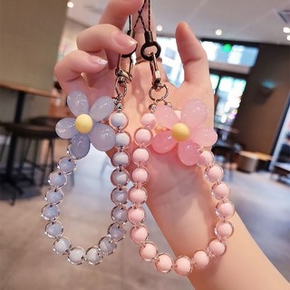 Hoa đa năng đa năng có miếng dán thẻ dây buộc điện thoại di động đính cườm dây đeo cổ tay chống mất